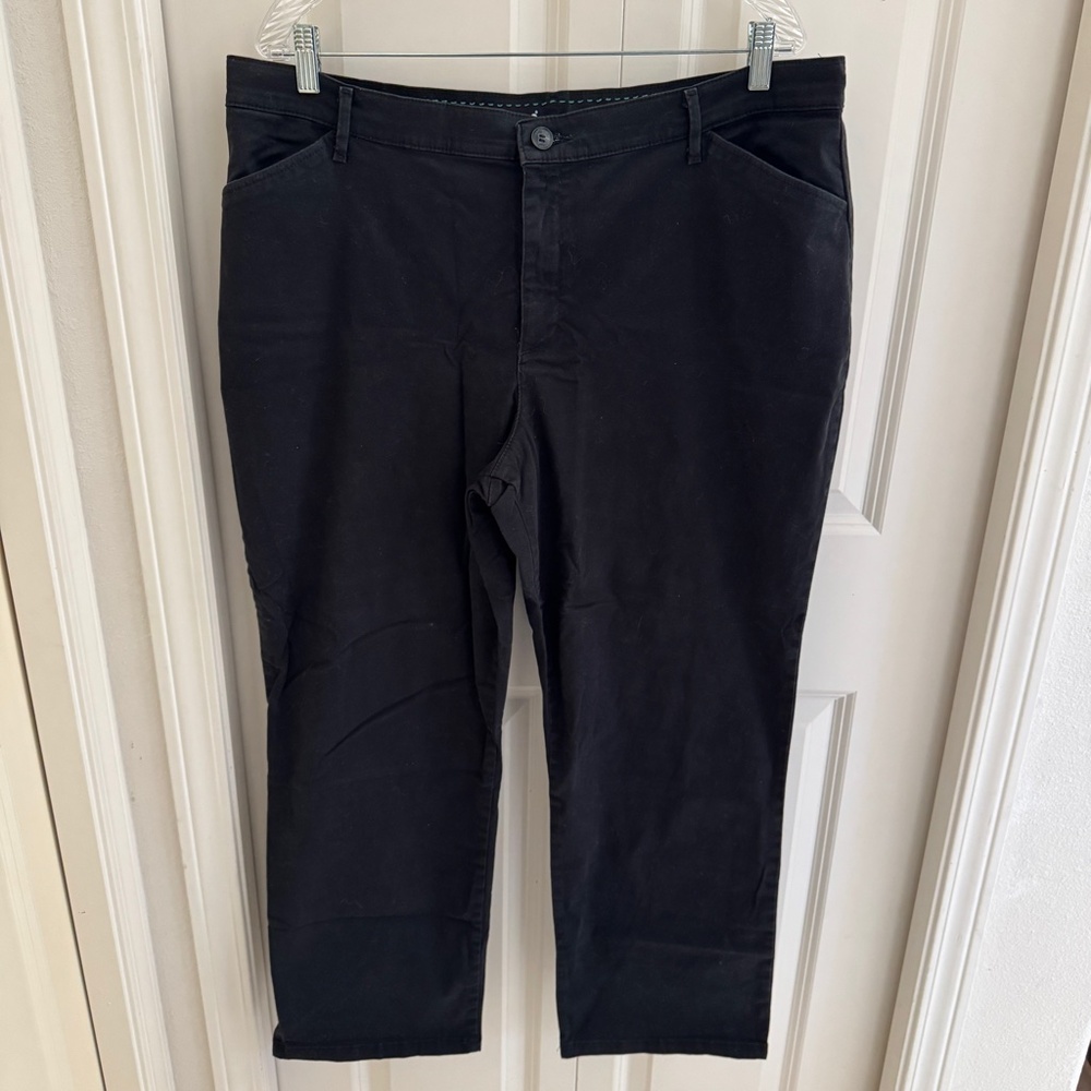 Lee All Day Chino Pants Womens 18 Petite Black High Rise Pockets Casual Career